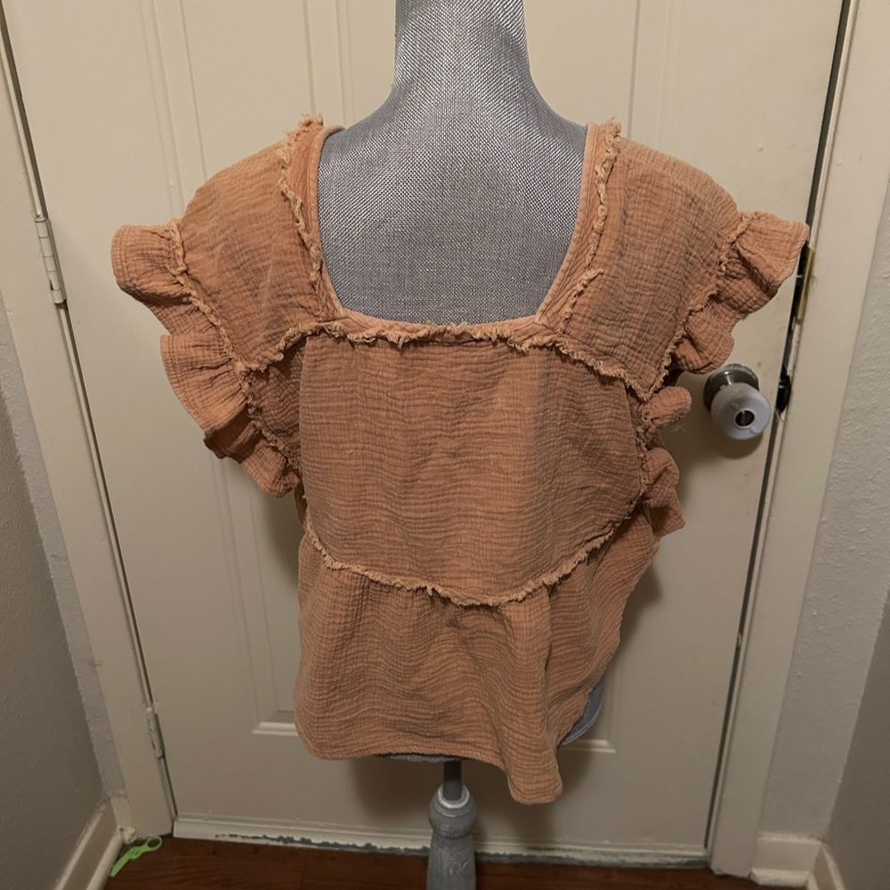 Blue B Boho Ruffle Top - Picture 3 of 5